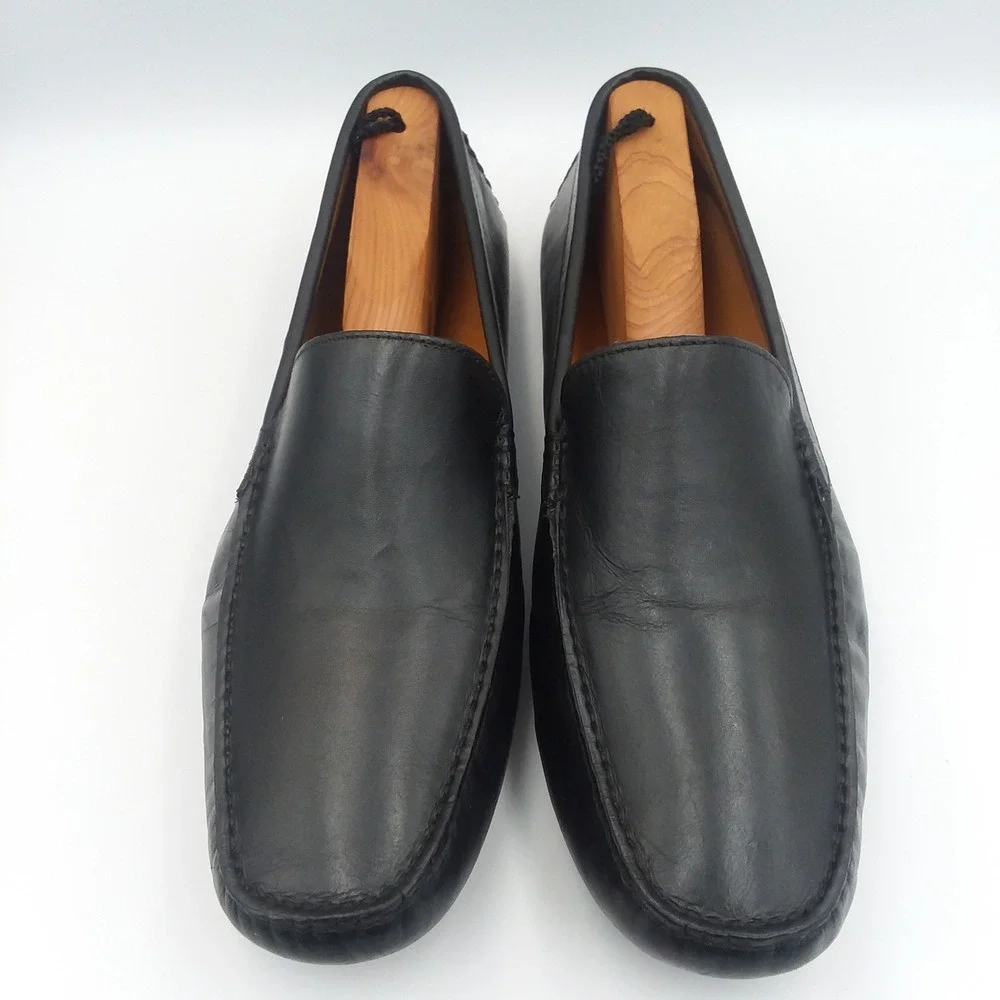 Mercanti Fiorentini Relax Men's‎ Black Leather Moc Toe Driving Loafer Shoes 10M